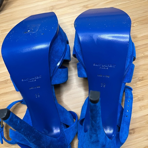 Authentic blue suede YSL Tribute stiletto - Picture 8 of 9